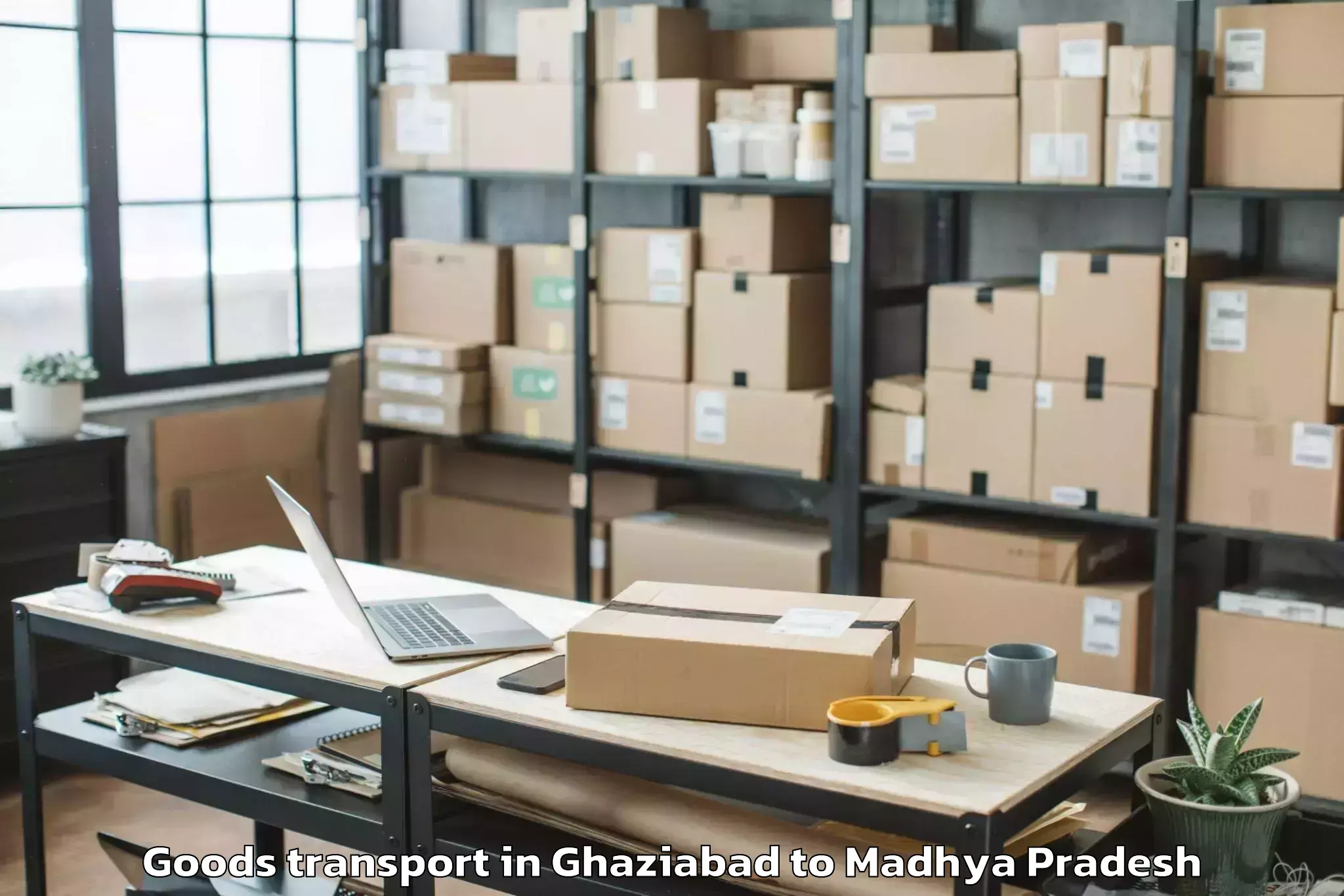 Professional Ghaziabad to Satwas Goods Transport